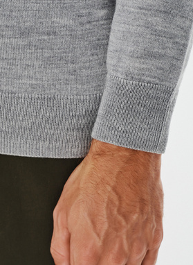 Męski szary sweter z kołnierzykiem polo