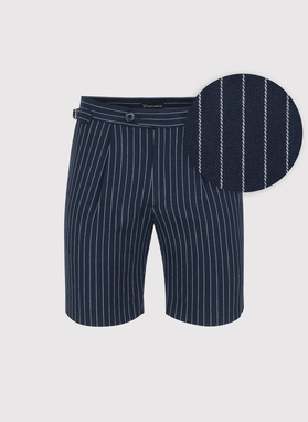 Szorty męskie w prążek z lnem