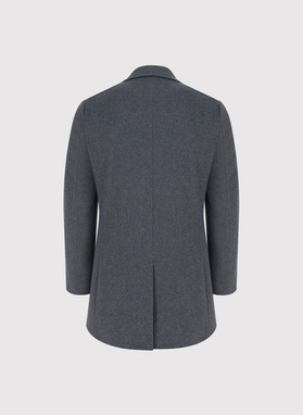 Szary płaszcz z wełną