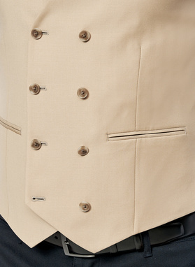 Beżowa kamizelka garniturowa z wełny