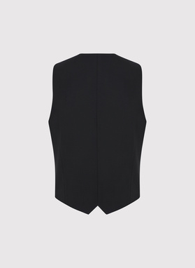 Wełniany czarny garnitur męski