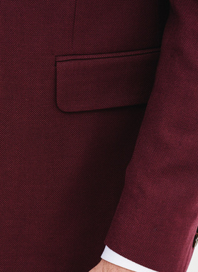 Gładki bordowy garnitur męski