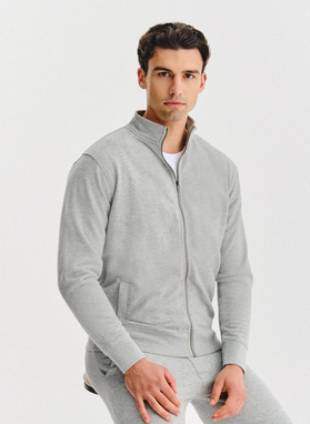 Szara bluza dresowa na suwak