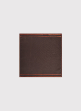 Brązowy zestaw krawat i poszetka