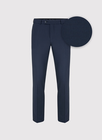 Granatowe wełniane spodnie garniturowe