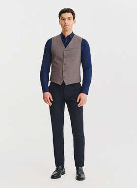 Brązowa kamizelka męska