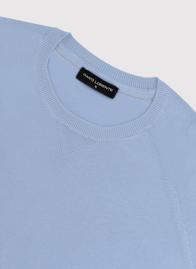 Niebieski sweter męski o-neck