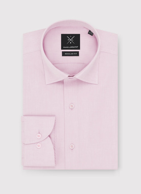 Koszula męska z długim rękawem w kolorze różowym