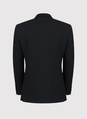 Gładki czarny garnitur męski