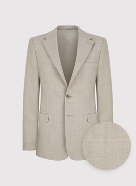 Beżowy wełniany garnitur męski