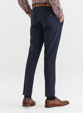 Granatowy garnitur w kratę Windowpane