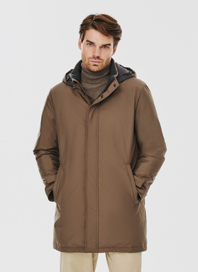 Brązowa kurtka męska z puchowym wypełnieniem