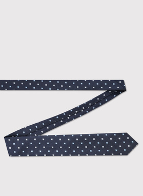 Granatowy krawat we wzór