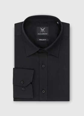 Czarna koszula z lnu i bawełny