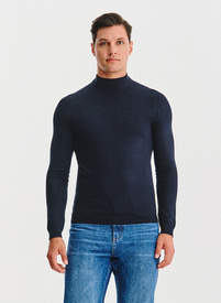 Granatowy półgolf męski