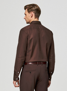 Brązowa koszula męska z bawełny