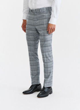 Kraciaste męskie spodnie garniturowe