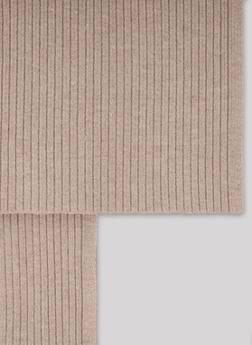 Beżowy szal męski w prążek