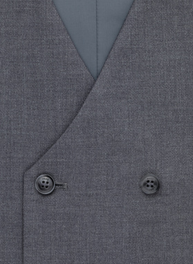 Szara dwurzędowa kamizelka męska
