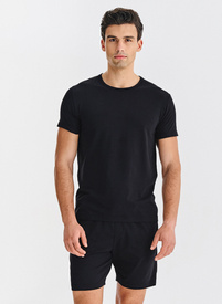 Czarna piżama męska z bawełną
