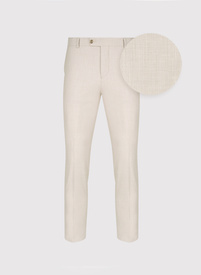 Beżowe spodnie ganiturowe z lnem