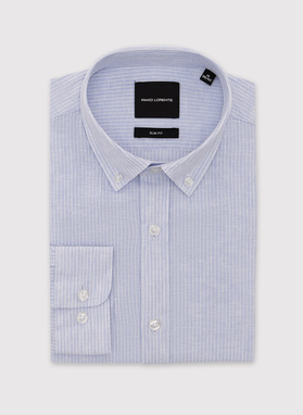 Lniana koszula w prążek