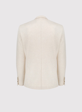 Beżowa dzianinowa marynarka męska