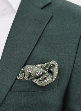 Ślubny zielony garnitur męski