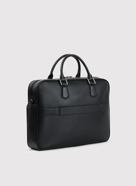 Czarna skórzana aktówka męska