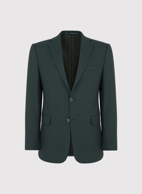 Gładki zielony garnitur męski