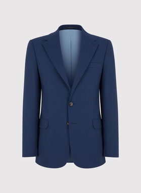 Granatowy garnitur męski z wełną