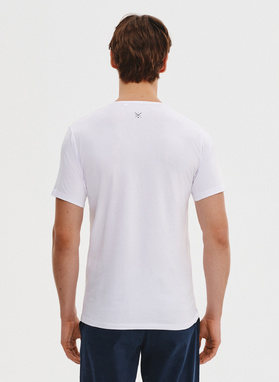 Biały gładki t-shirt męski