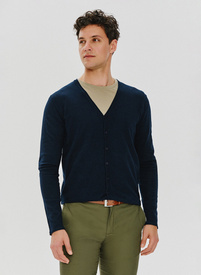 Granatowy kardigan męski