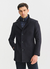 Płaszcz jednorzędowy w pepitkę