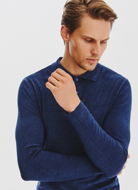 Wełniany sweter polo