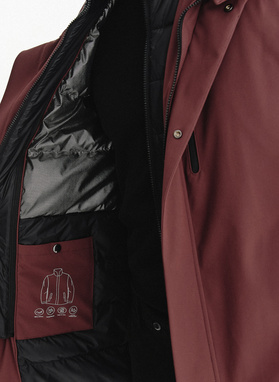 Bordowa kurtka puchowa