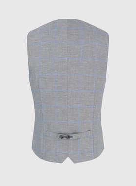 Męska szara kamizelka w kratę