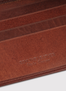 Brązowy skórzany portfel męski