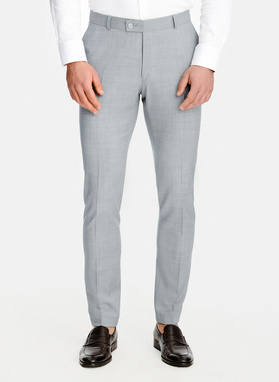 Szary garnitur męski z wełną