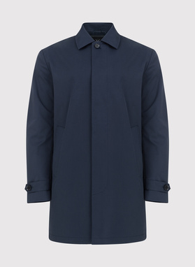 Granatowy wiosenny płaszcz męski