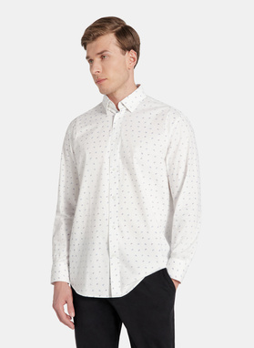 Biała koszula męska paisley