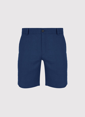 Lniane szorty męskie w kolorze granatowym