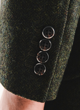 Zielony wełniany płaszcz męski