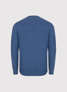 Niebieski sweter męski v-neck