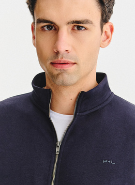 Granatowa bluza dresowa na suwak