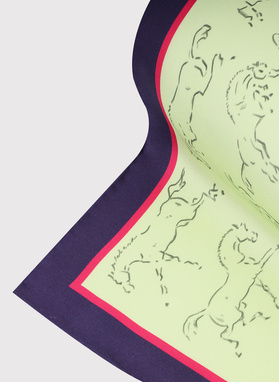 Zielona poszetka męska zwierzęta