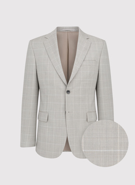 Wełniana marynarka garniturowa w kratkę