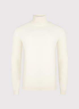 Biały gładki golf męski