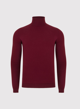 Bordowy gładki golf męski