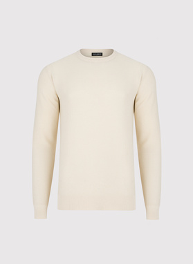 Beżowy sweter męski o-neck